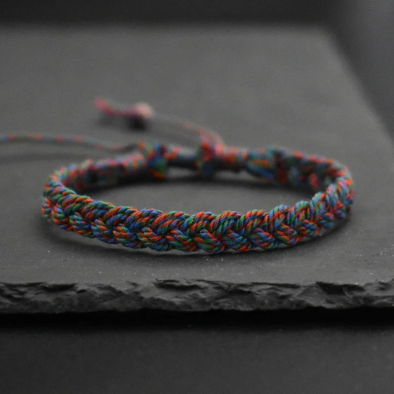 Multi Color Tibetan Buddhist Bracelet Women Men Lucky Beads Charm Adjustable Yoga Braided Rope Bracelets Friendship Jewelry