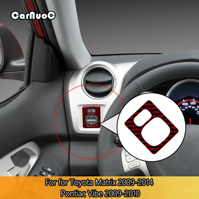Power Mirror Button Bezel Carbon Fiber Interior Red Stickers For Toyota Matrix 2009-2014 Pontiac Vibe 2009-2010