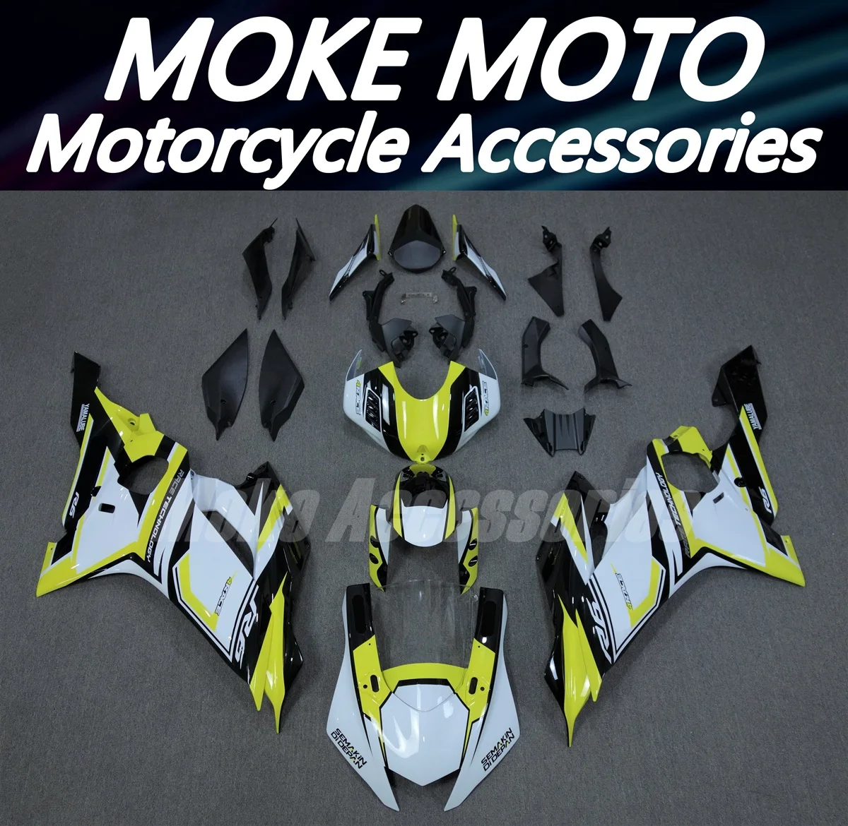 

Комплект обтекателей подходит для Yzf R6 2017 2018 2019 2020 2021 2022 2023 кузов высокого качества Abs инъекция новый желтый белый