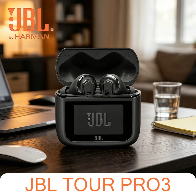 Auriculares Bluetooth Inalámbricos JBL TOUR PRO3 de Clase Empresarial con Reducción Activa de Ruido y Pantalla Táctil en el Oído