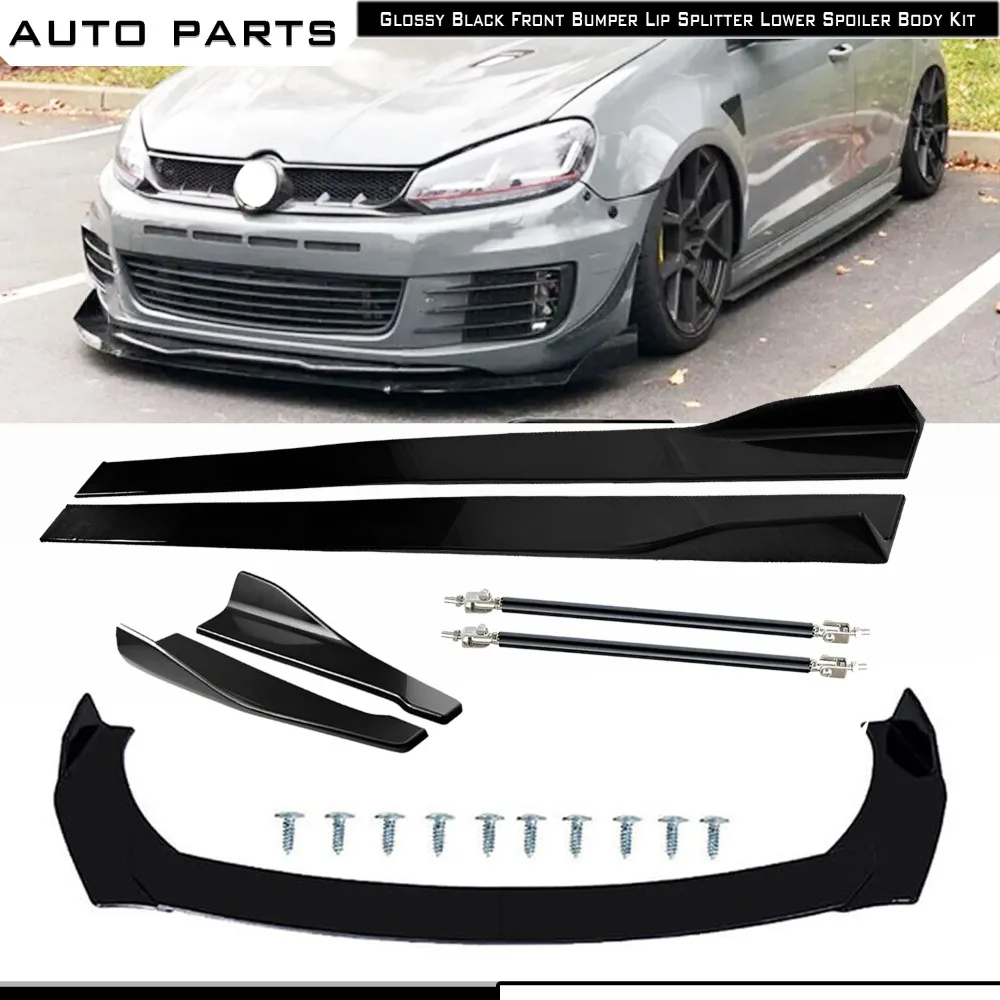 

For Volkswagen Polo Front Splitter Bumper Lip Spoiler Gloss Black Bod Kits United States