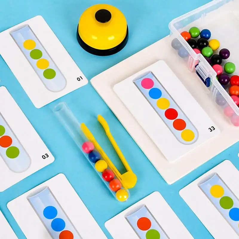 Juguete de clasificación de colores, juego de cuentas con Clip de madera, juguete para contar para niños, juegos de Motor fino, juegos educativos para niños y niñas, matemáticas