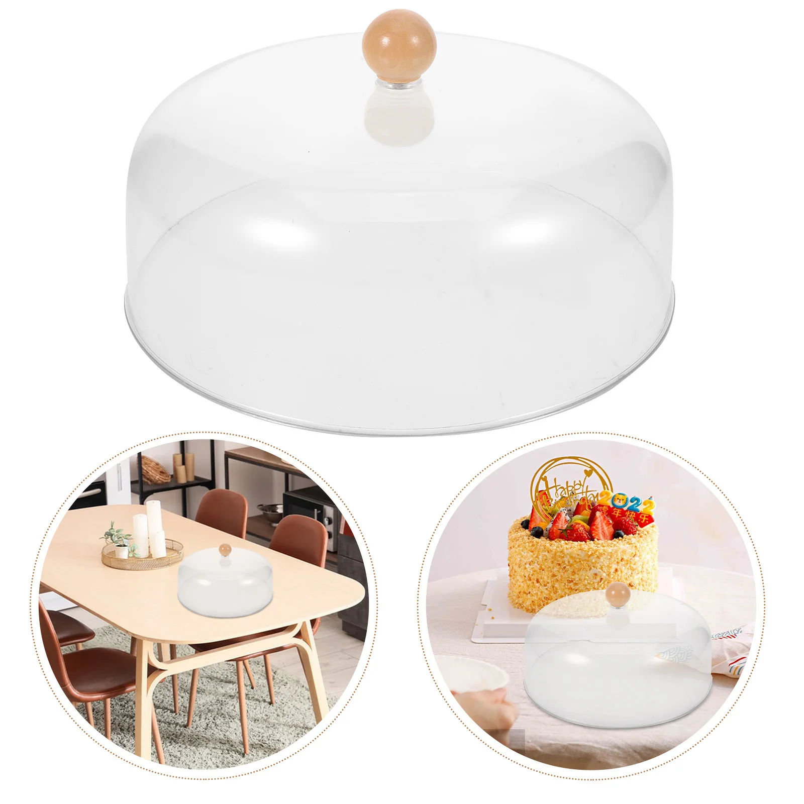 

Transparent Cake Dome Lid 23cm Acrylic Food Cover for Elegant Desserts and Pastries Display Dish Covers Pie Plate Cover