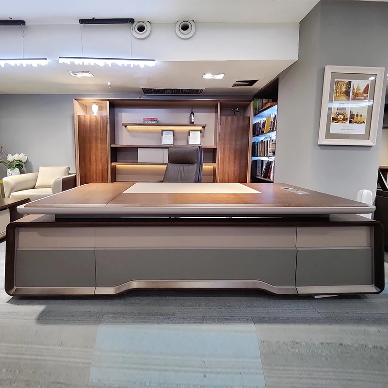 

Design Combination Office Desk Organizer Work European High End Computer Desks Light Luxury High End Bureau Meuble Furniture