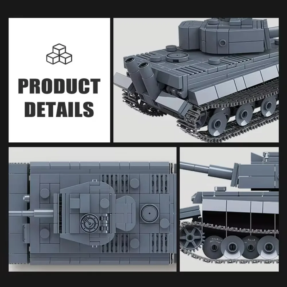 Serie militare Panzer Tiger I Heavy Tank Building Blocks fai da te World War II modello di veicolo mattoni giocattoli per bambini ragazzi regali Set