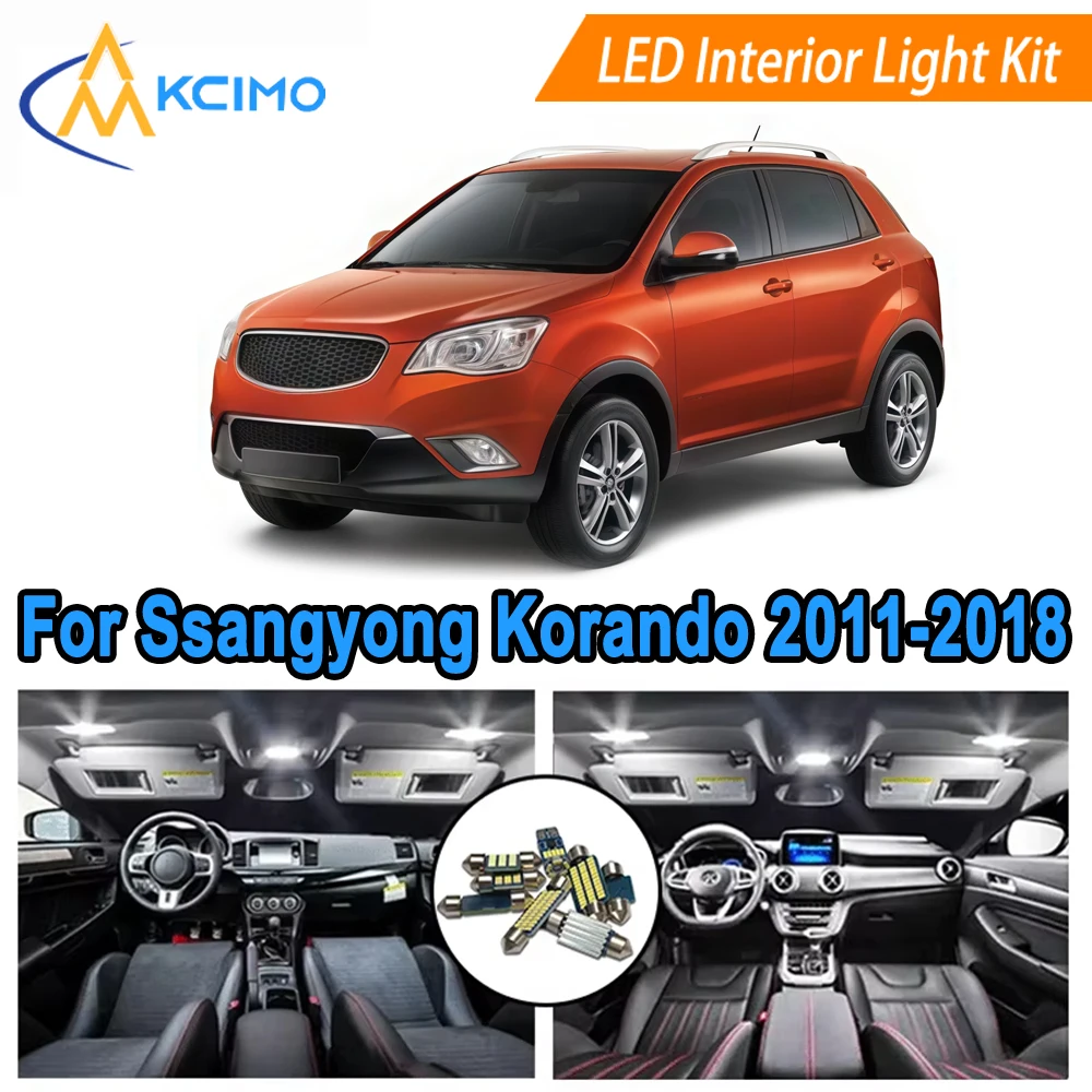 

Direct Fit LED Interior Bulb Set For Ssangyong Korando (2011-2018) Super Bright 6000K LED Bulbs Dome Map Door Lights