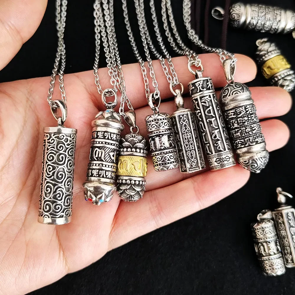 9 styles Openable Necklace Pendant Cylindrical Mini Jar Locket Vintage Memorial Jewelry