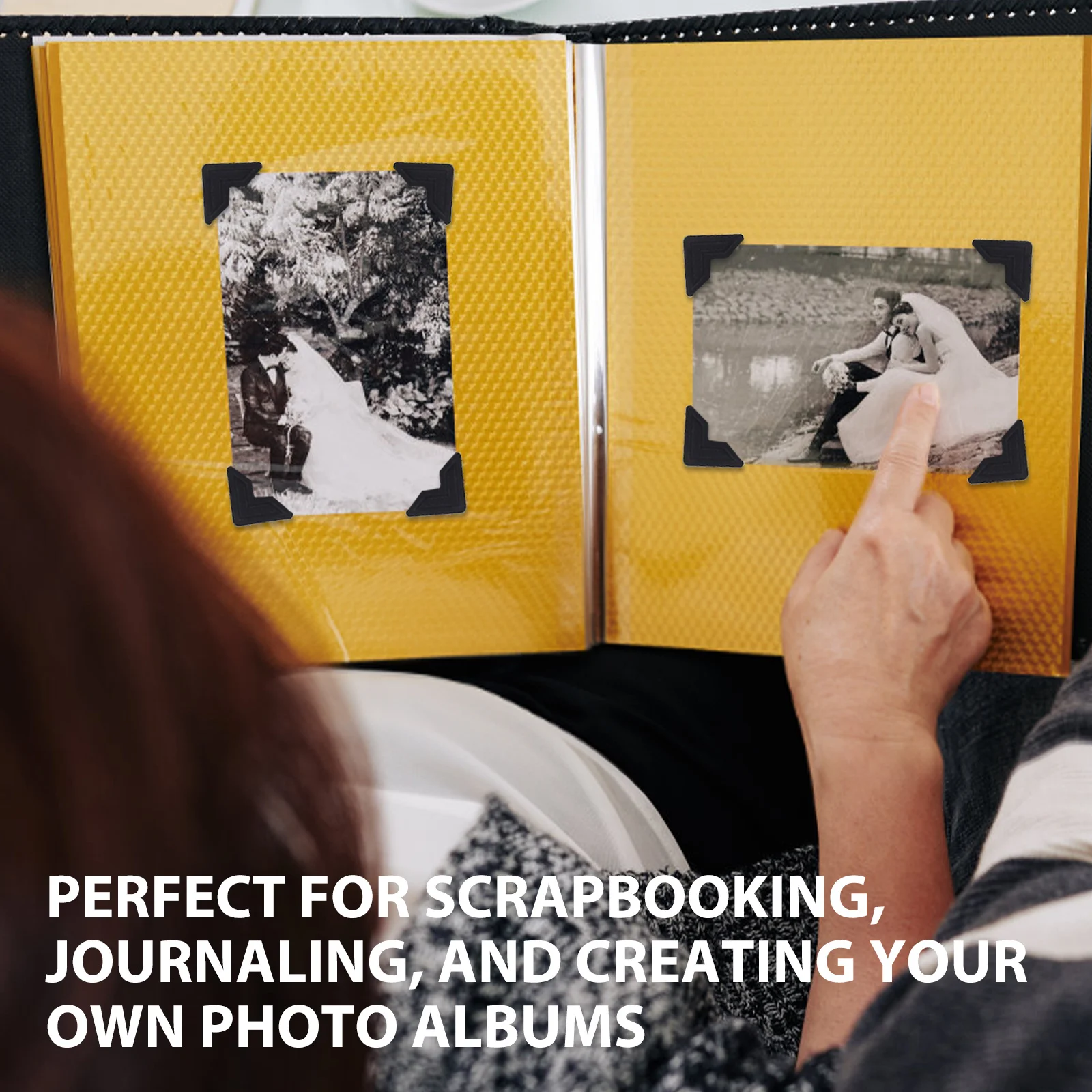 

10 Sheets Photo Corners Self Adhesive Photo Album Corners Scrapbook Journal Album DIY Stickers Journal Diary Organizer