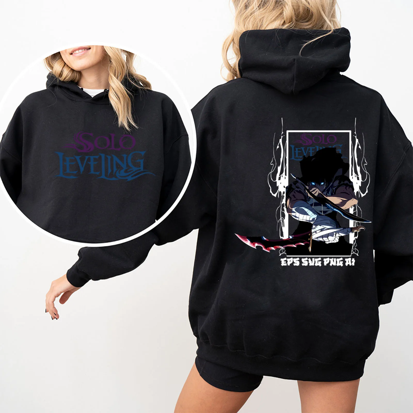 Solo Leveling Statue God Hoodie Long Sleeve Streetwear Women Men Hooded Sweatshirt Fashion Clothes