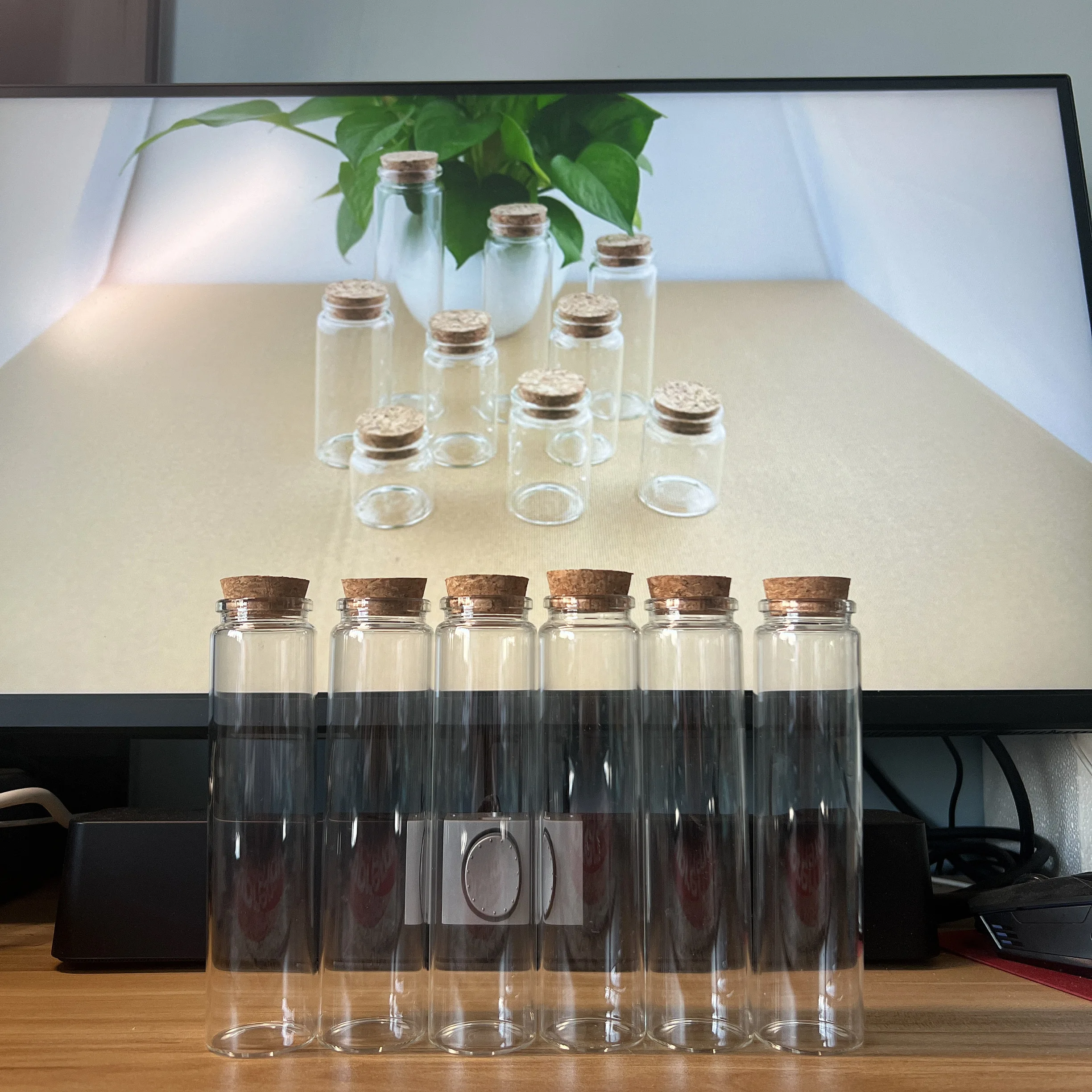 

6 шт., 125 мл, стеклянная бутылка для хранения, пробка, 26 × 37 × 150 мм, стеклянная банка для конфет, специи, семена, кухонные контейнеры, флаконы для драже, пробирка