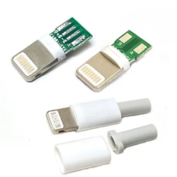 1-10set Lightning Dock USB Plug With Chip Board Male Connector welding Data OTG Line Interface DIY Data Cable For Iphone