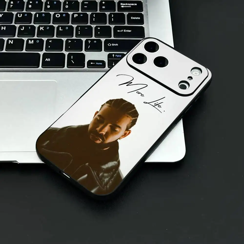 حافظة هاتف مغني الراب Pop D-Drake حافظة هاتف من مادة TPU باللون الأسود لهاتف iPhone 12-17. تصميم مطلي بالرش بالأشعة فوق البنفسجية، مضاد للسقوط يوميًا