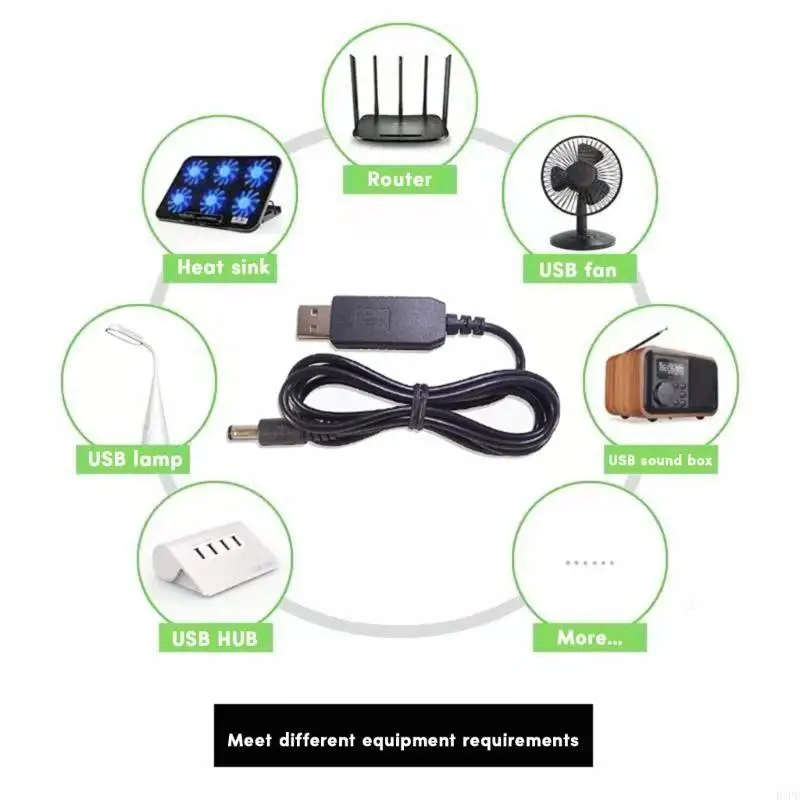 E1PF USB Converter for DC 5V 9V 12V USB Connector Cable for 8 Converter for Router Speaker Mini Fan