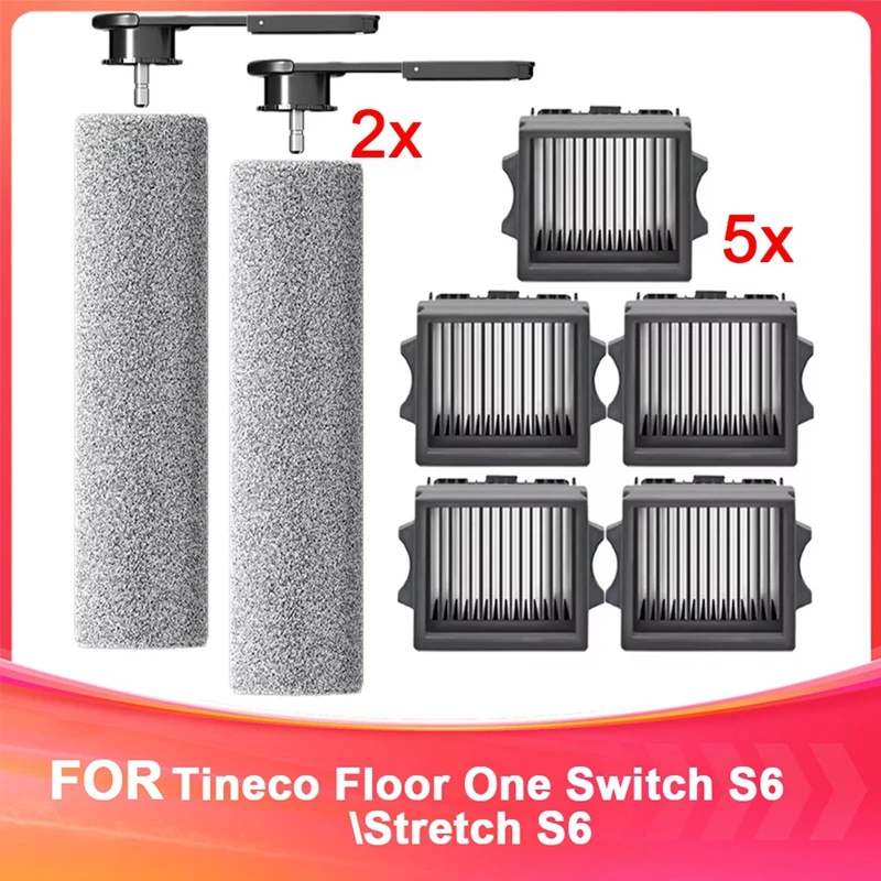 A76X-For Tineco Floor One Switch S6/Stretch S6 Parts Wet Dry Vacuum Cleaner Consumable Roller Brush HEPA Filter Accessories