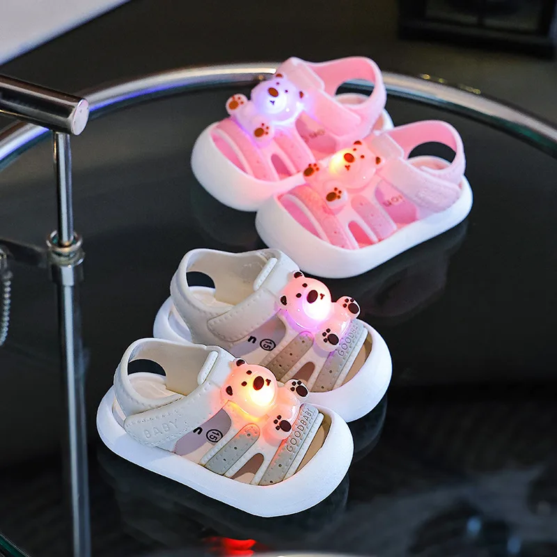 Baby‘s Sandals~ Summer Reflective Lights Kids Soft Sole Non-Slip Toddler Learning Walkers Baby Sandals4005
