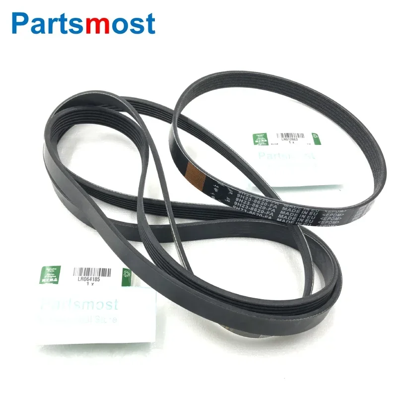 5.0 V8 Drive Belt Kit Primary Serpentine Belt LR064185 Secondary Belt LR012663 for Land Rover Discovery LR4 Range Rover RR Sport