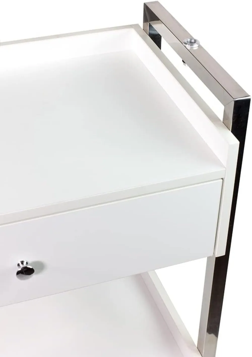 Medical Dental Mobile Utility Cabinet with Steel Frame, Two Drawers & Lockable Storage Cart