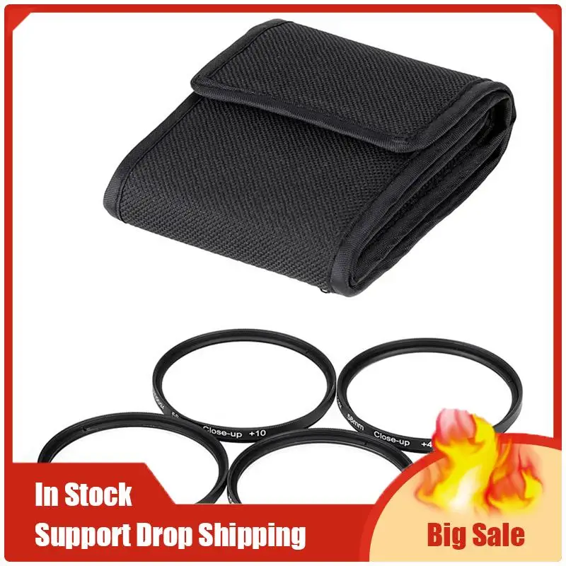 أفضل العروض كاميرا عالمية ماكرو + 1 + 2 + 4 + 10 مرشح عدسة قريبة 4 في 1 عدسة قريبة 58 مم مناسبة للكاميرات المختلفة المتينة Ea