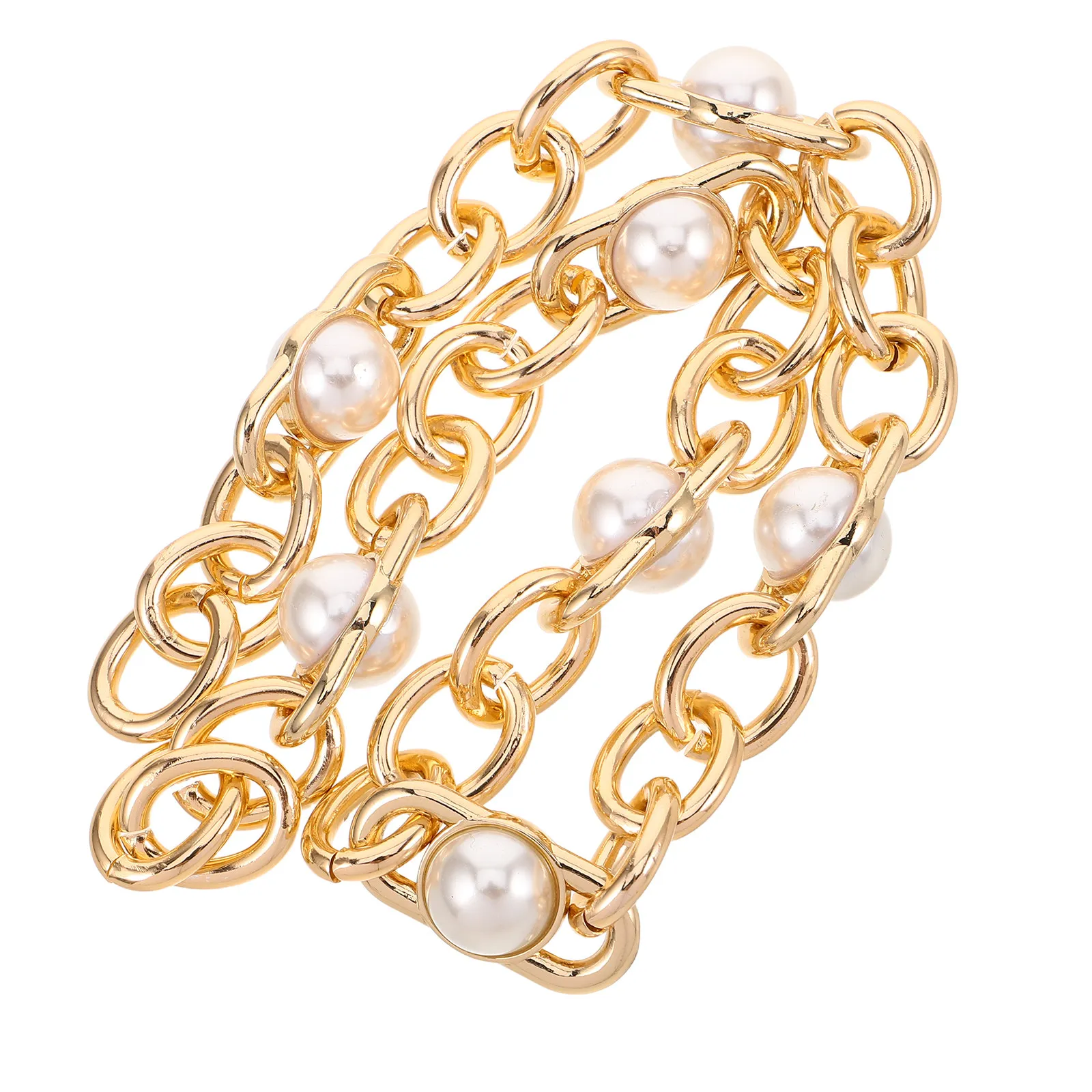 63cm Imitation Pearl Chain Bag Strap Metal Replacement Adjustable Purse Chain Decorative Handbag Accessories Purse Strap