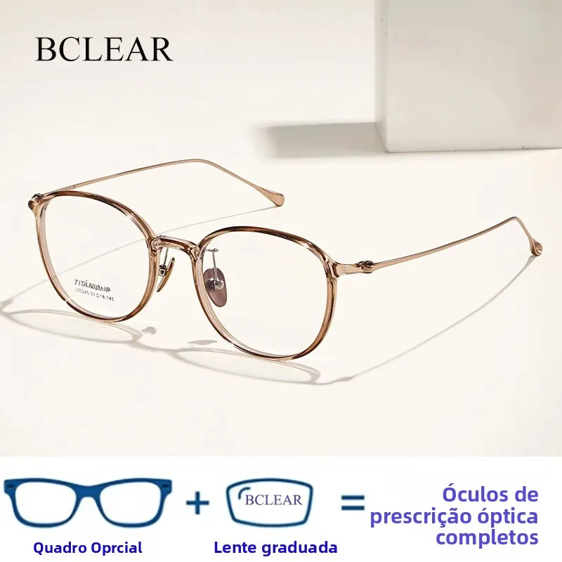 bclear-ファッションラウンド処方メガネ男性円形近視眼鏡女性遠視-累進光学眼鏡超軽量