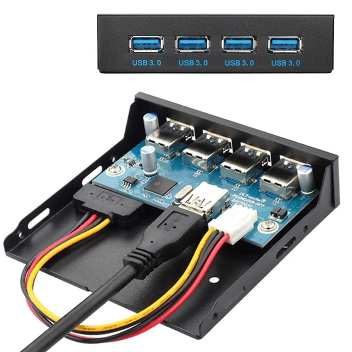 a01r-cablecc-usb-30-フロントパネルヘッダーから-usb-c-および-usb-30-ハブへのケーブル、35-インチフロッピーベイ用-4-ポートマザーボードケーブル