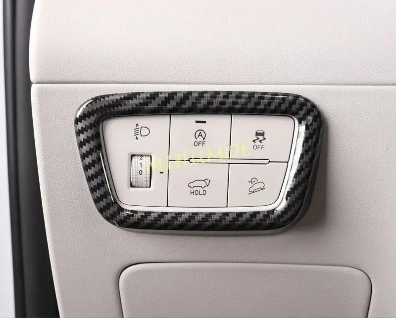 

Carbon Fiber Interior Dashboard Light Switch Button Trims For Hyundai Tucson 2021 2022 2023 2024