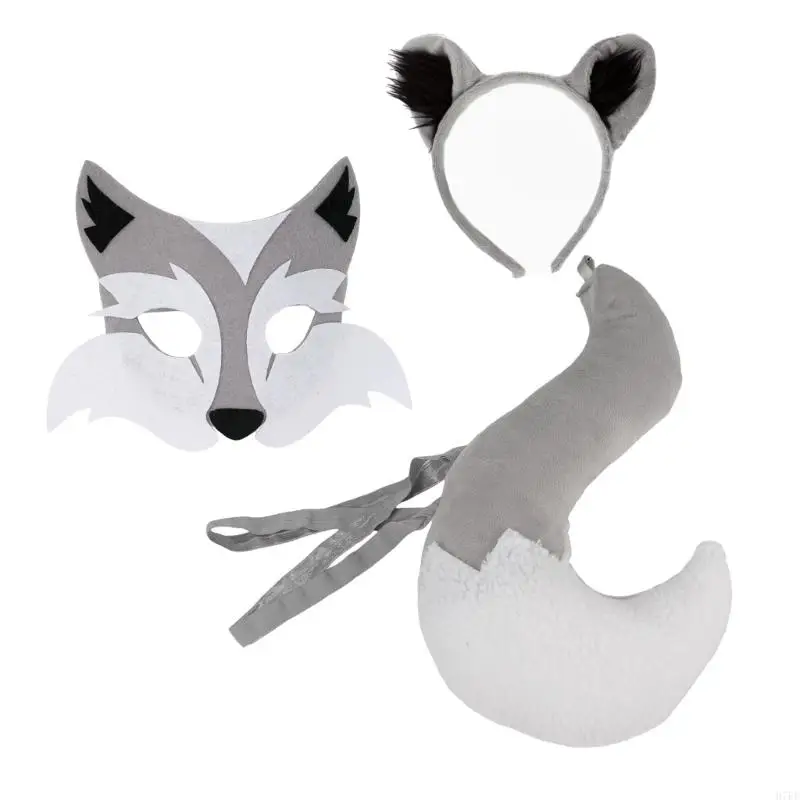 

Wolf Ears Headbands Tail Mask for Halloween Cosplay Decorations