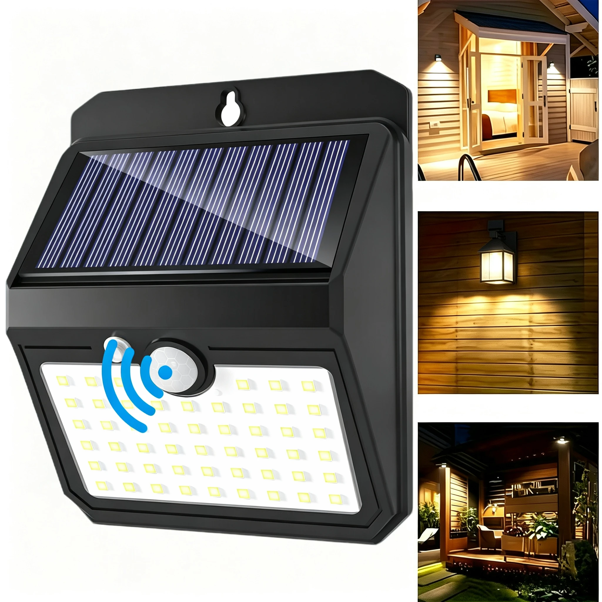 Outdoor Wall Light 51 LED Solar Motion Sensing Light Ip65 Waterproof 3 Working Modes for Courtyard Light Father's Day Warm Gift