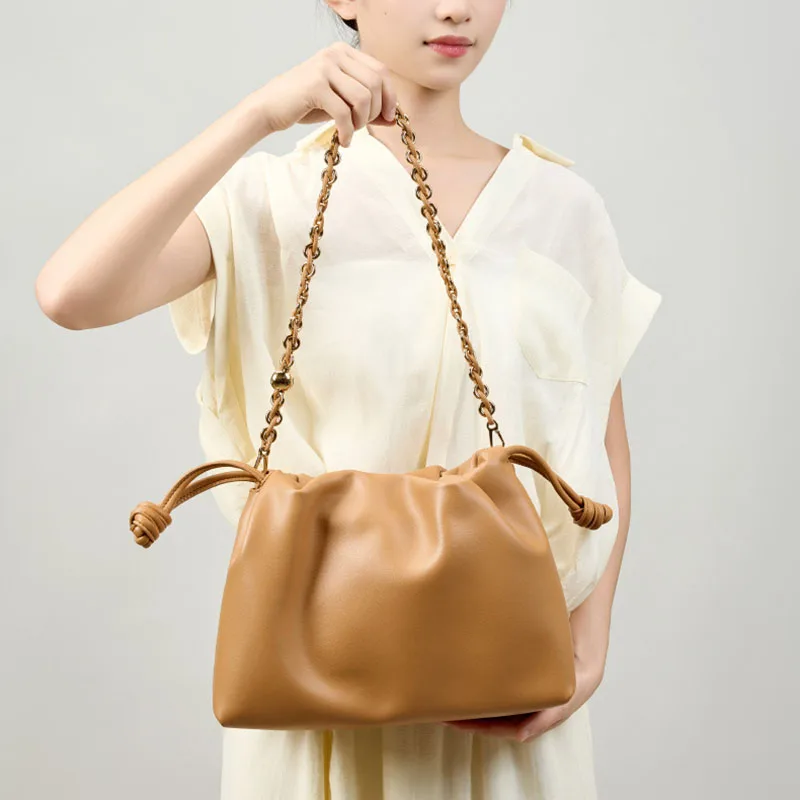 

Модная женская сумка для пельменей, большая вместительная сумка-облако из воловьей кожи, высококачественная сумка, сумка через плечо на одно плечо для поездок на работу