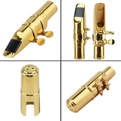 New Tenor Soprano Alto Saxophone Metal Mouthpiece Gold Lacquer Mouthpiece Sax Mouth Pieces