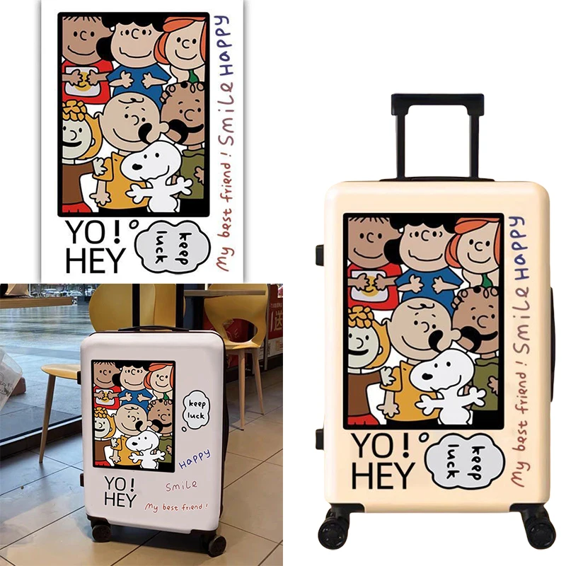 

30cm Snoopy Travel Suitcase Sticker Anime Character Children's Suitcase Desktop Electric Car Waterproof Large Stickers Gifts