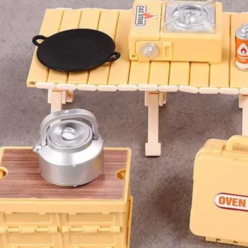 

1:12 кукольный домик, миниатюрный набор для кемпинга и пикника, складной стул, газовая плита, модель декора, игрушка, аксессуары для кукольного дома