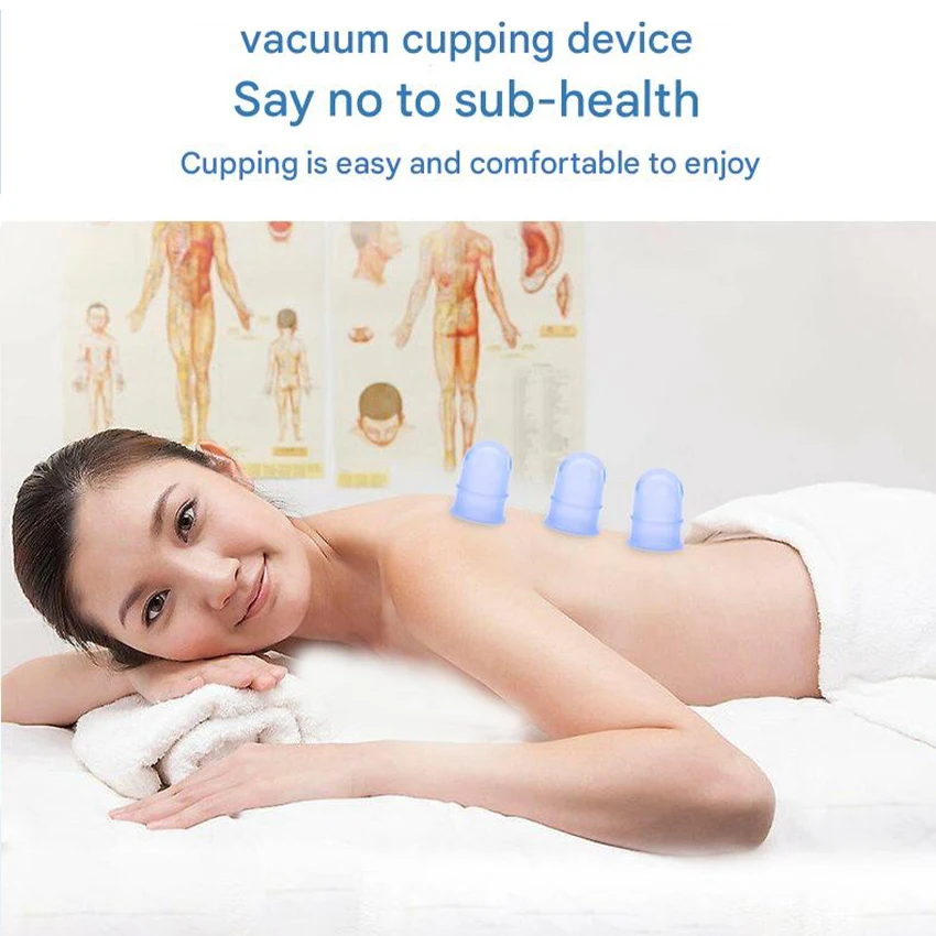 

4-pack - Silicone cupping set, anti-cellulite and cellulite massager, facial and back cupping tool, vacuum suction cups.