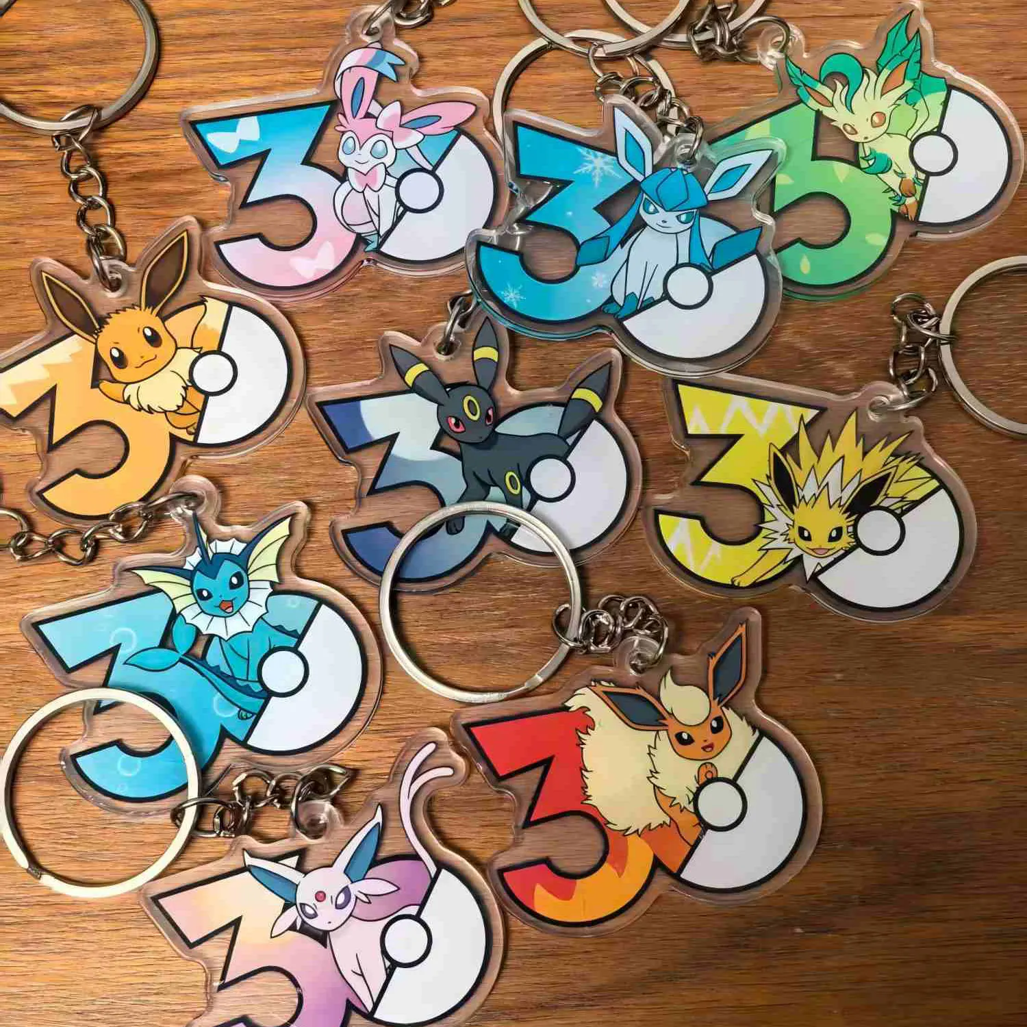 

Акриловый брелок к 30-летию Pokemon, 4-5 см, милый мультяшный персонаж, подвеска для сумки, Капитан Пикачу, Ивилюшн, Иви