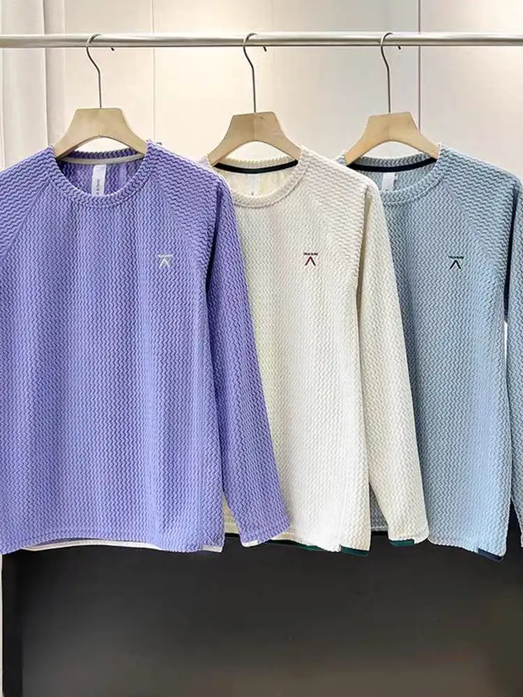 

Loose Women's Long Sleeve Fleece Sweatshirt Hoodie Soft Ripple Patterned Couple's Autumn Winter Comfortable T-Shirt