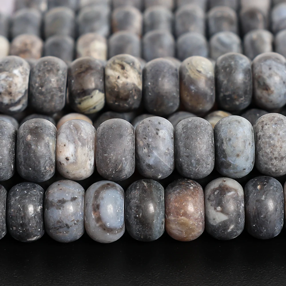 

Natural Matte Black Opal Abacus Beads 6x4 8x5mm Loose Beads Stone Beads for for Modern Minimalist Jewelry DIY Unique Shapes