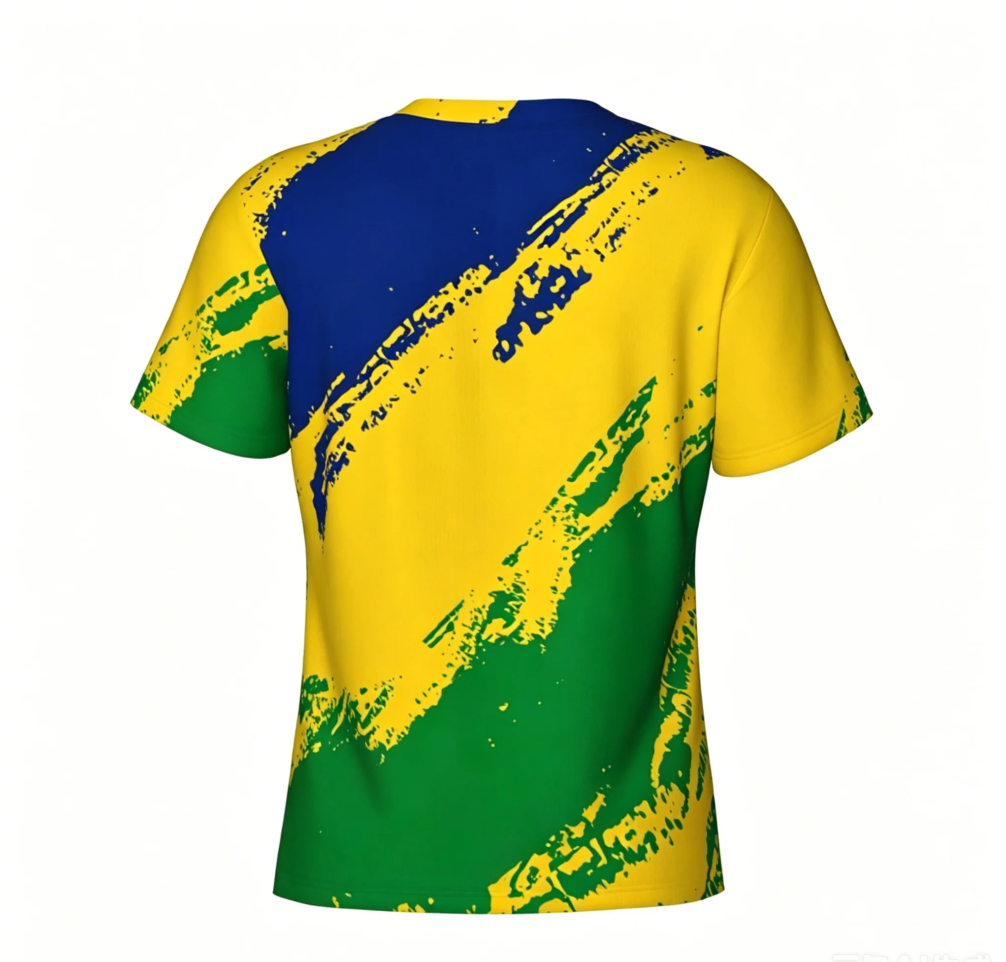Vintage St Vincent and the Grenadines Flag Brush Stroke Print T-Shirt 3D Full Print Casual Quick Dry Short Sleeve Top