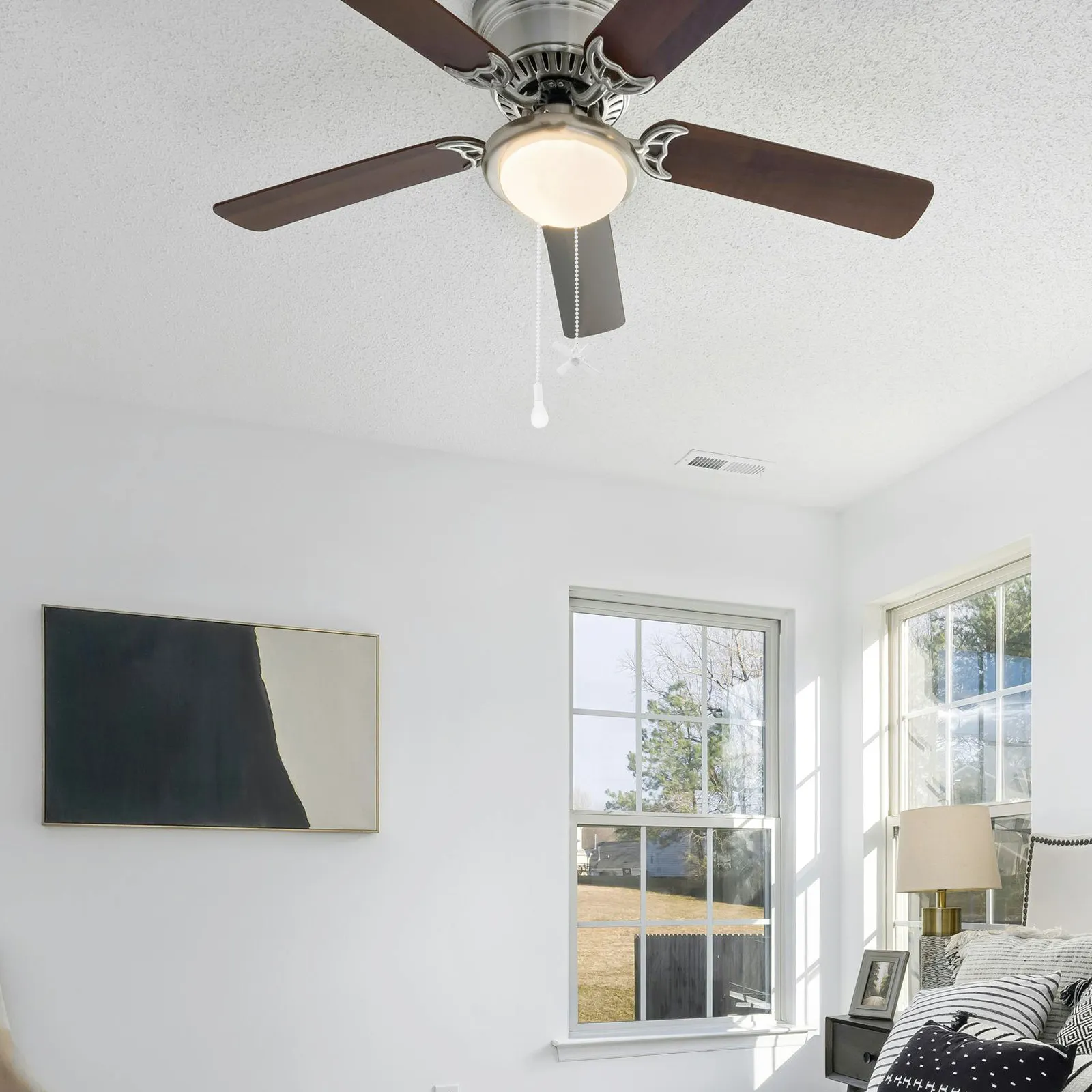 2Pcs Stylish Ceiling Fan Pull Chain Extension Beaded Lamp Pull Cord Decorative Light Chain for Bedroom Living Room Hallway