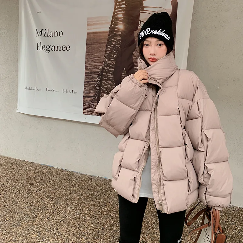 New Snow Wear Coat Women Parkas Down Cotton Jacket Warm Female Casual Loose Winter Jackets Padded Puffer Parka Outerwear XK536