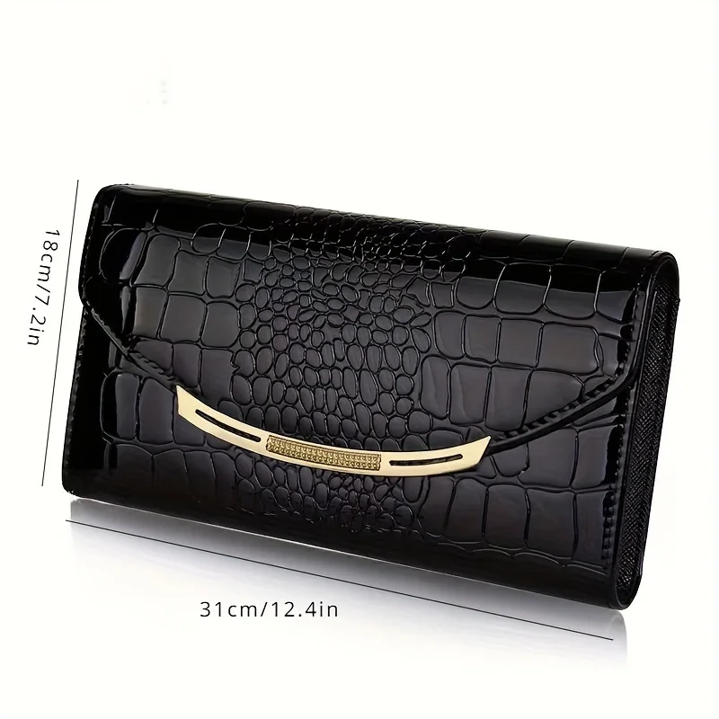 Patent leather women\'s clutch bag Large capacity clutch bag chain clutch bag Single shoulder straddle bag