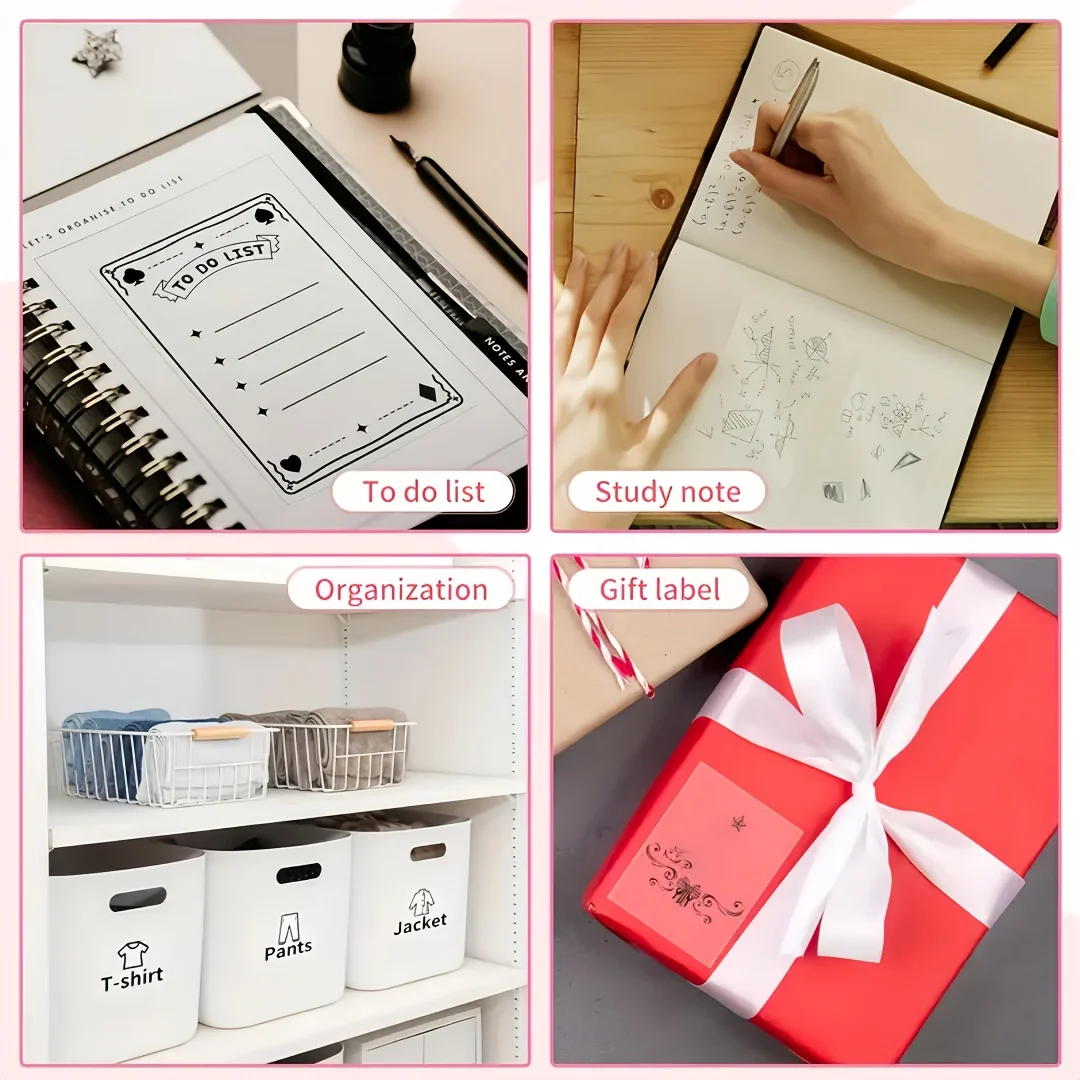 8pcs 57mm Mini Thermal Clear Paper Transparent Self-Adhesive Thermal Paper for Mini Portable Printer Journal Photo Note Supplies