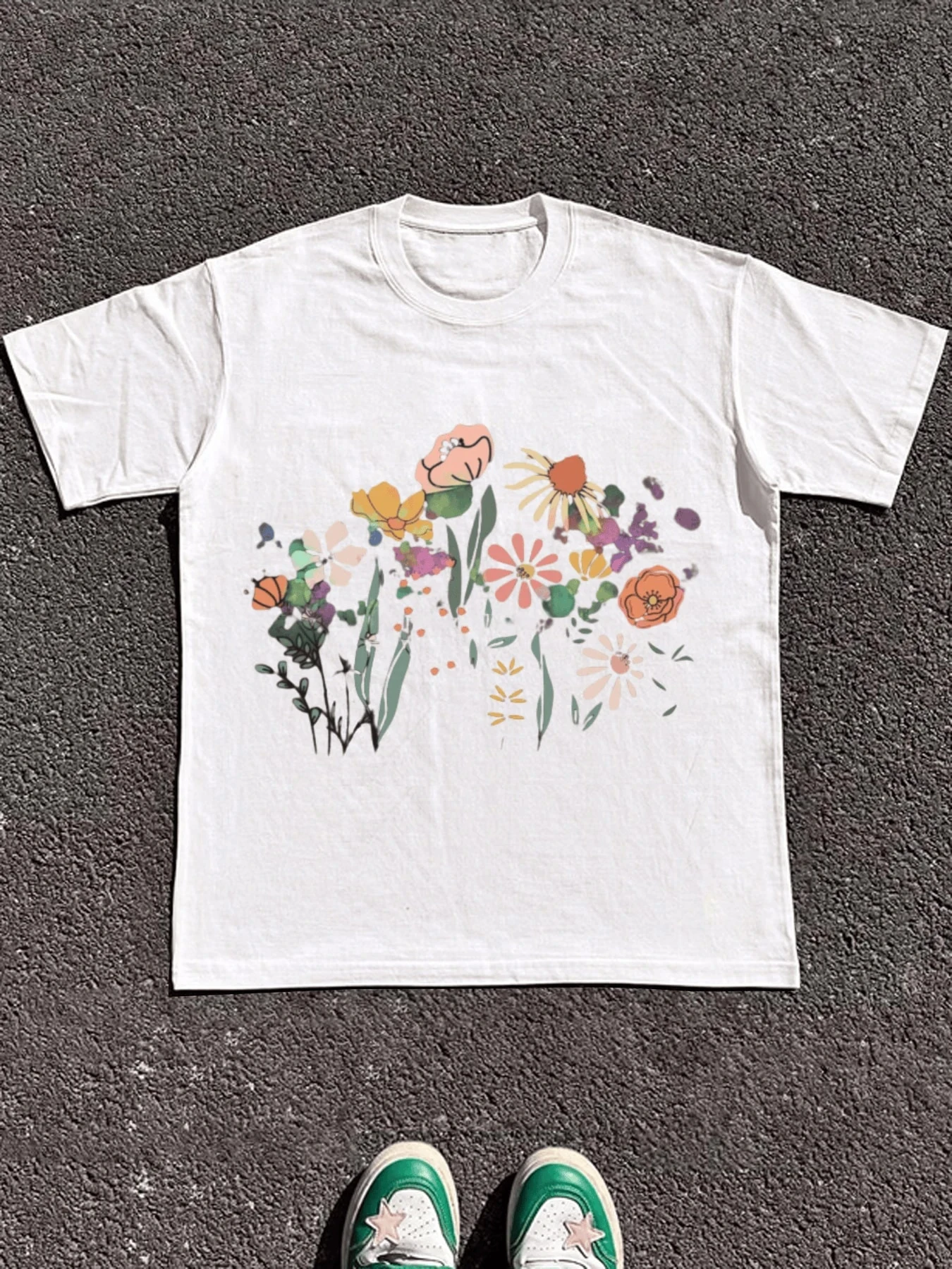 

Mens Cotton Wild Flower Print T Shirt Tops TEE Heavy Cotton T Shirt shirts for men men clothing my body my choice t shirts