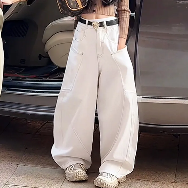 American Autumn Kids Girls Jeans UNITIM Young Teens Girls Girls Denim Pants Loose Versatile 4-14Yrs Junior Girls Straight Pants – Detail 2