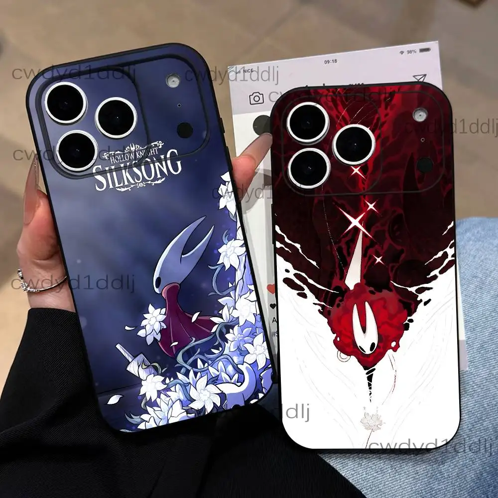 

S-Silksong H-Hollow Knight Phone Case For iPhone 17,16,15,11,12,14,13 Pro Max Mini XS,XR,7 Plus 16E Air Shockproof Soft Cover