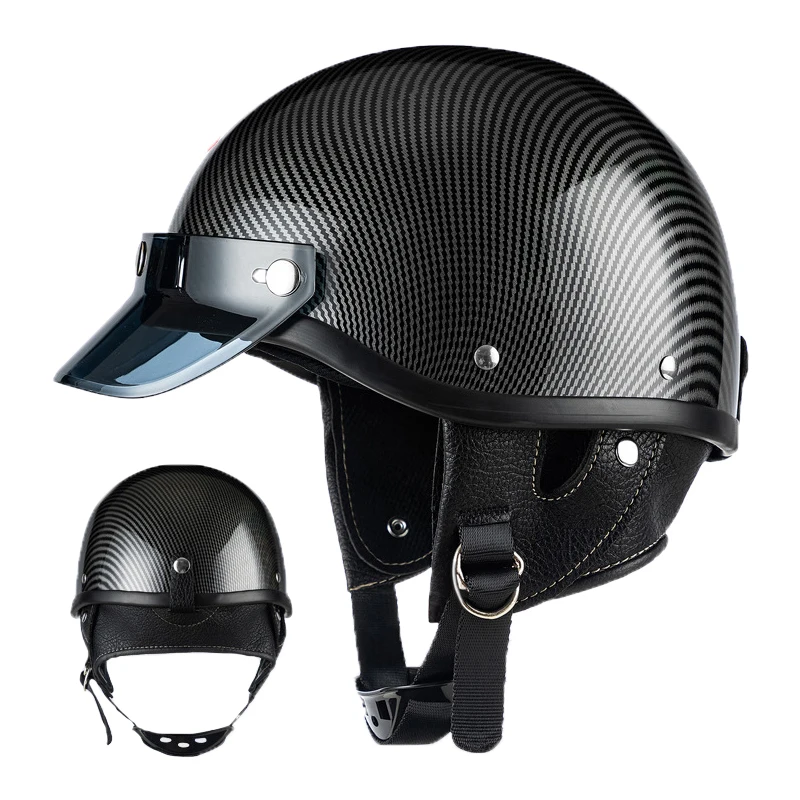 Zatwierdzone przez DOT Retro niskoprofilowe półkaski do jazdy motocyklem Motorower Open Face Helmet Cascos 1/2 ABS Safety Cap