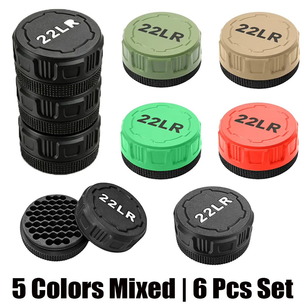 6Pcs Ammo Storage Box .22LR 55 Rounds Ammunition Case Bullet Storage Container Portable Mini Ammo Organizer Box for Men Hunting view 2