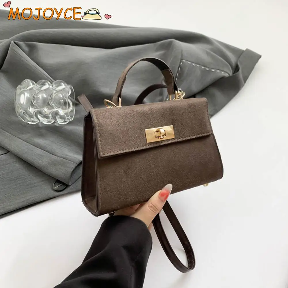 2025 Maillard Suede Chic Hobo Bag Vintage Solid Small Square Bag Adjustable Strap Crossbody Bags Women Autumn Winter Tote Purses