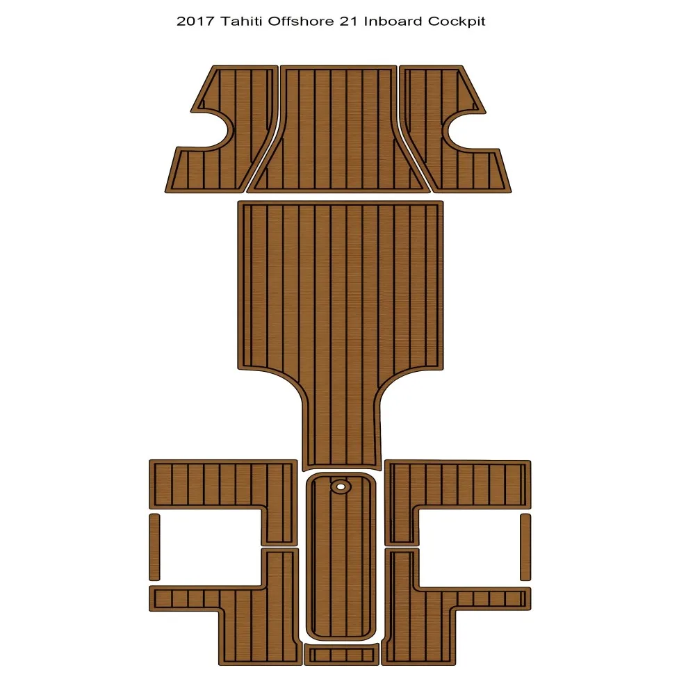 2017 Tahiti Offshore 21 Inboard Cockpit Boat EVA Faux Teak Deck Mat Floor Pad SeaDek MarineMat Gatorstep Style Self Adhesive