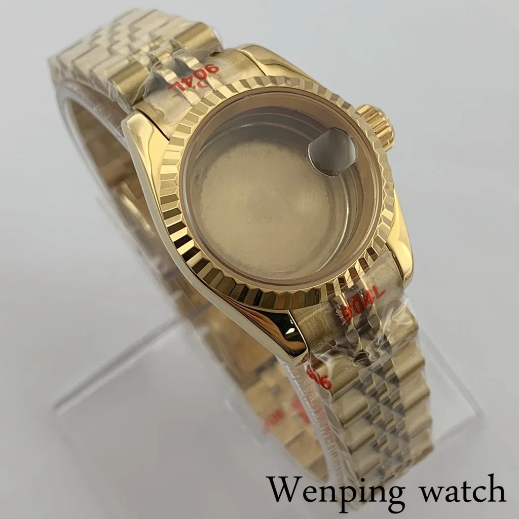 New Original 26mm Watch Case Silver Rose Gold Sapphire Glass Stainless Steel Fit NH05 NH06A Automatic Movement Accessories Parts