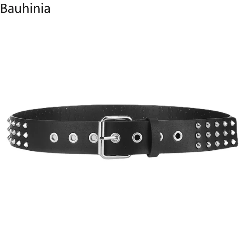 New Designer Rivet Goth PU Leather Belt 120*3.8cm Fashion Punk Style Pin Buckle Men\'s and Women\'s Belts